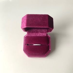 10K white gold moissanite eternity band